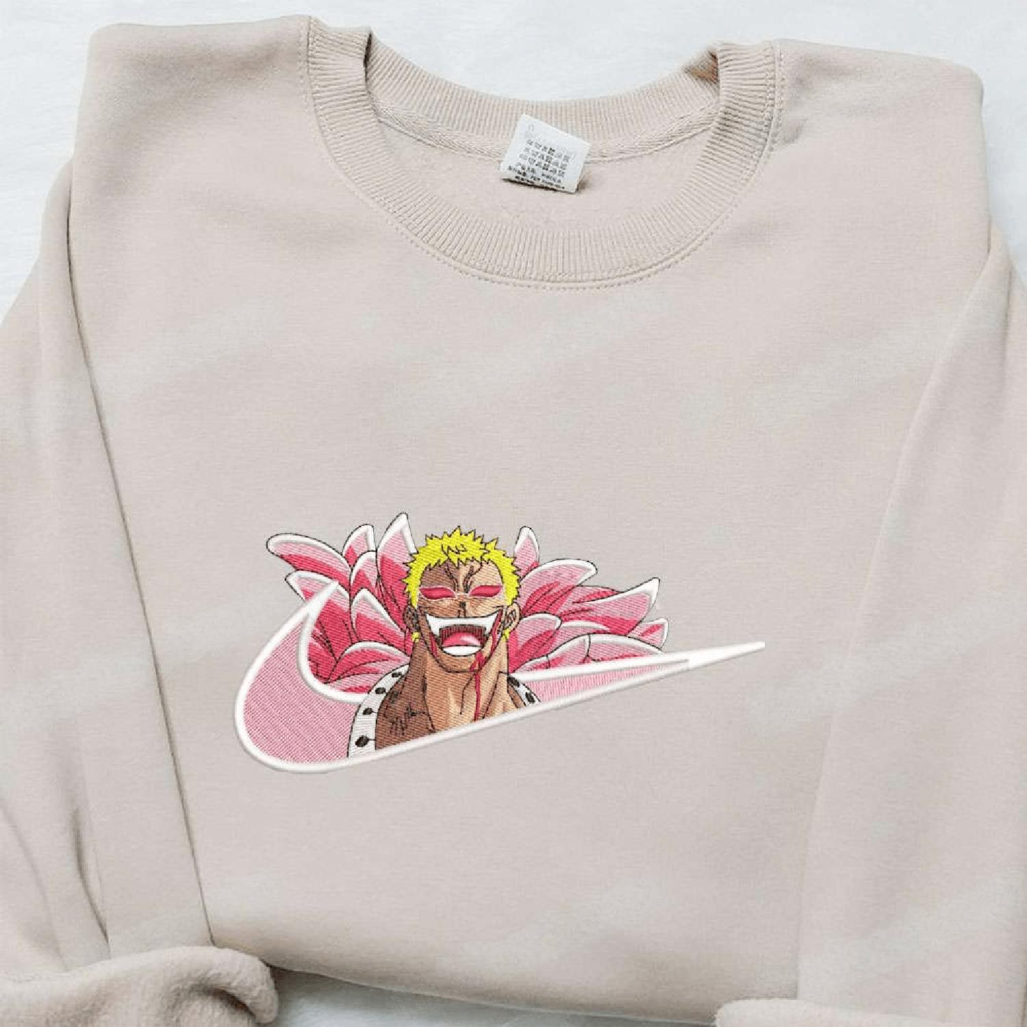 Donquixote Doflamingo x Swoosh One Piece Hoodie Tshirt Embroidered Sweatshirt For Fan