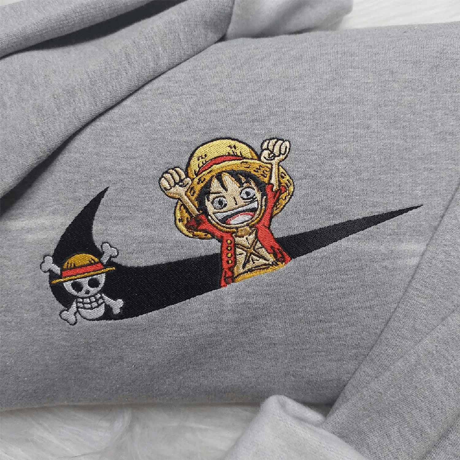 Luffy One Piece Animes Hoodie Tshirt Embroidered Sweatshirt For Fan