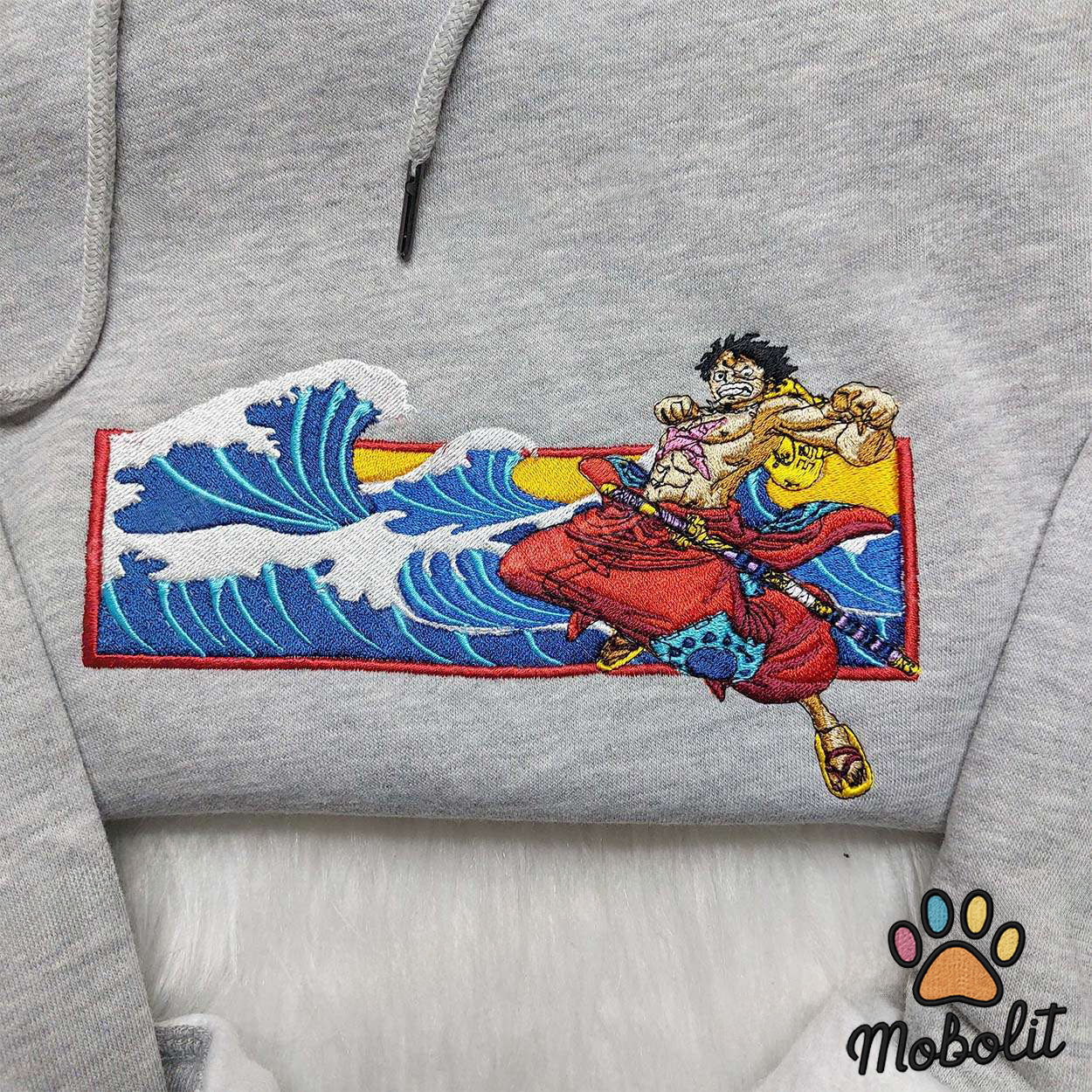 Luffy One Piece  Anime Hoodie Tshirt Embroidered Sweatshirt For Fan