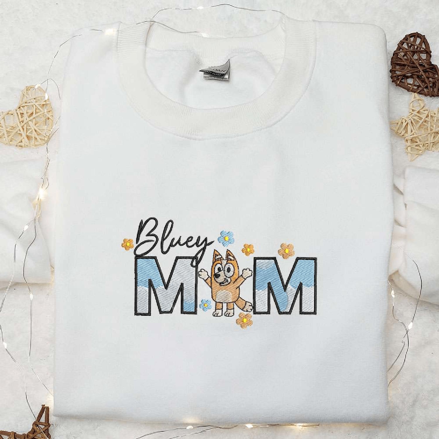 Bluey Bingo Mom, Bluey Cartoon Hoodie Tshirt Embroidered Sweatshirt For Fan, Mothers Day Day Gift Idea