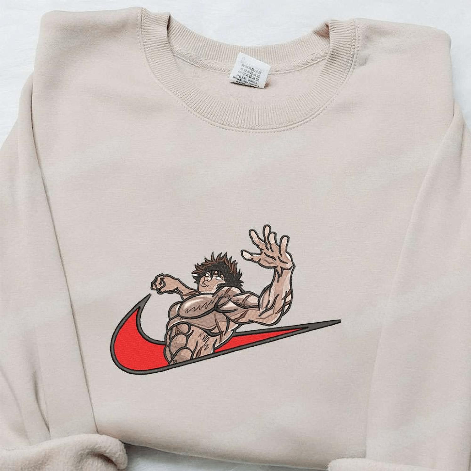 Baki Hanma Swoosh Anime Hoodie Tshirt Embroidered Sweatshirt For Fan