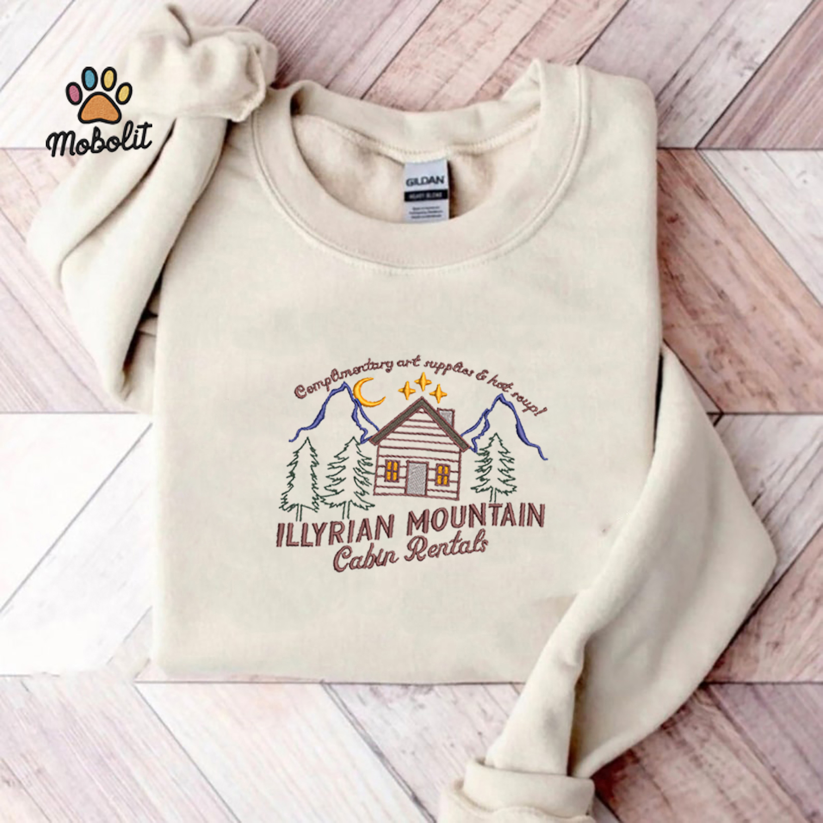 ACORTAR ILLYRIANS MOUNTAIN Cabin Rental Embroidered, Embroidery Sweatshirt Tshirt Hoodie For Fan