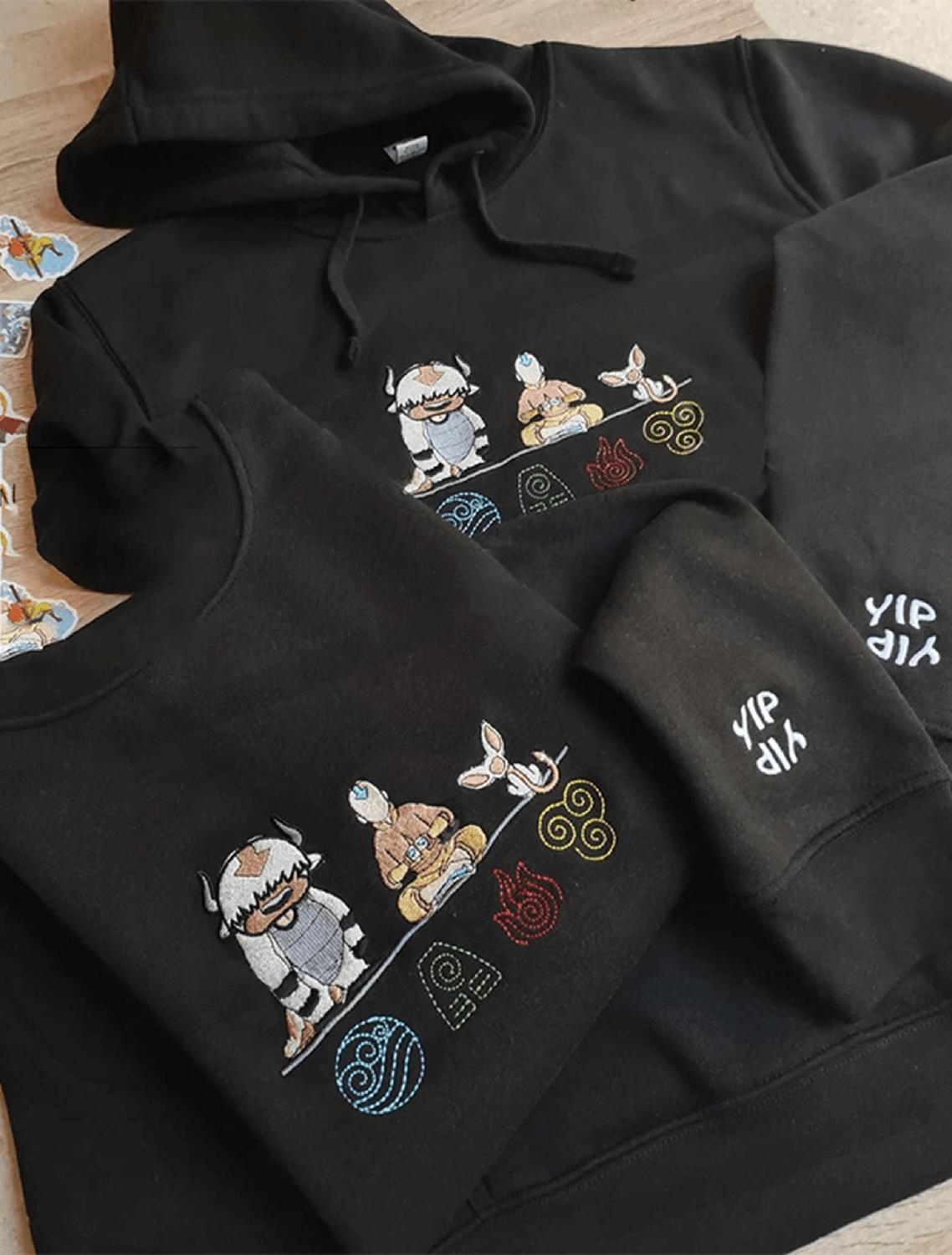 Appa Avatar Bison  yip yip Appa Embroidered, Embroidery Sweatshirt Tshirt Hoodie For Fan