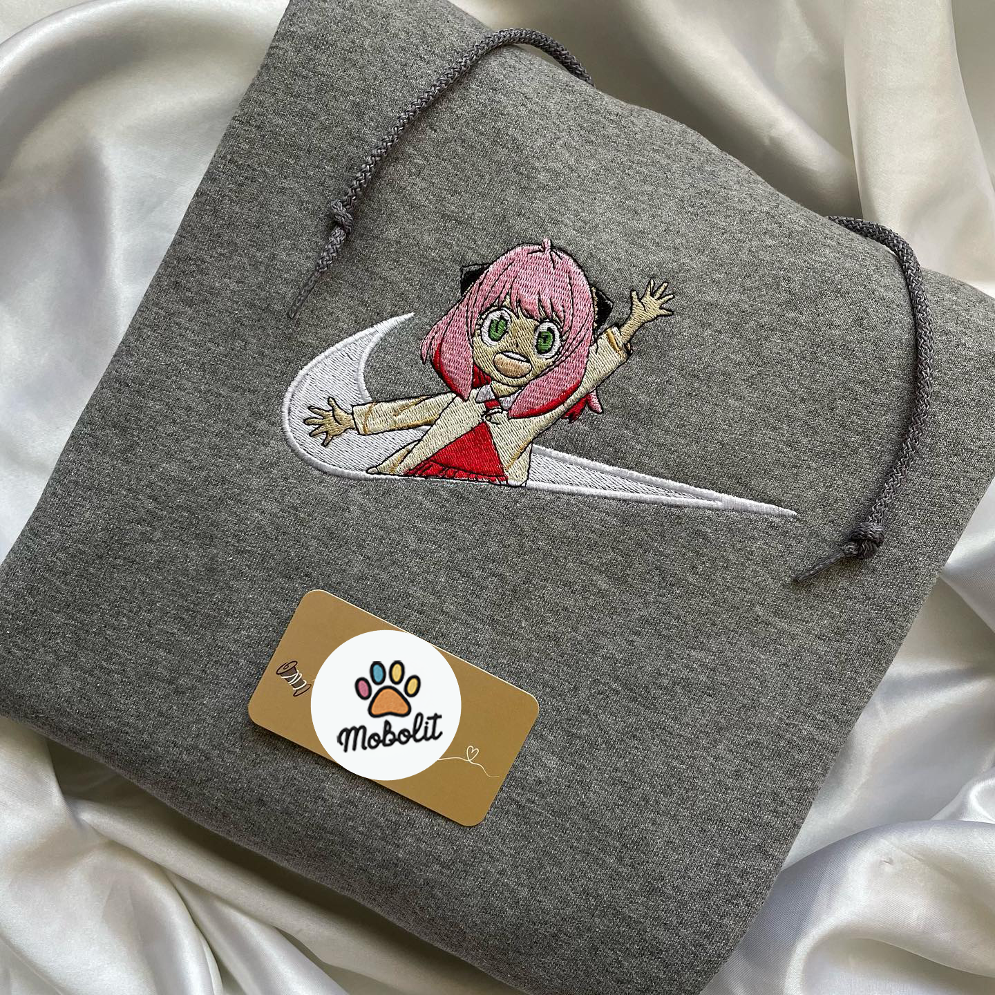 Anya Forge Spy Family  Cartoon Embroidered, Embroidery Sweatshirt Tshirt Hoodie For Fan