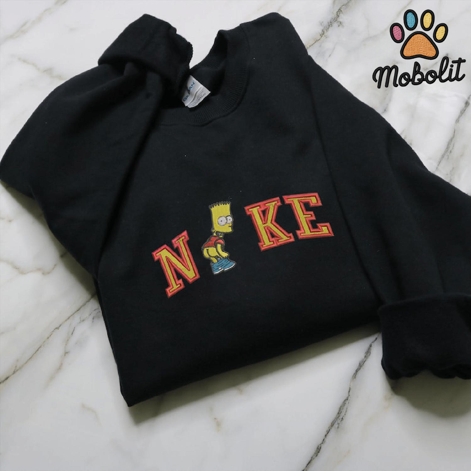 Bart The Simpsons Embroidered, Embroidery Sweatshirt Tshirt Hoodie For Fan