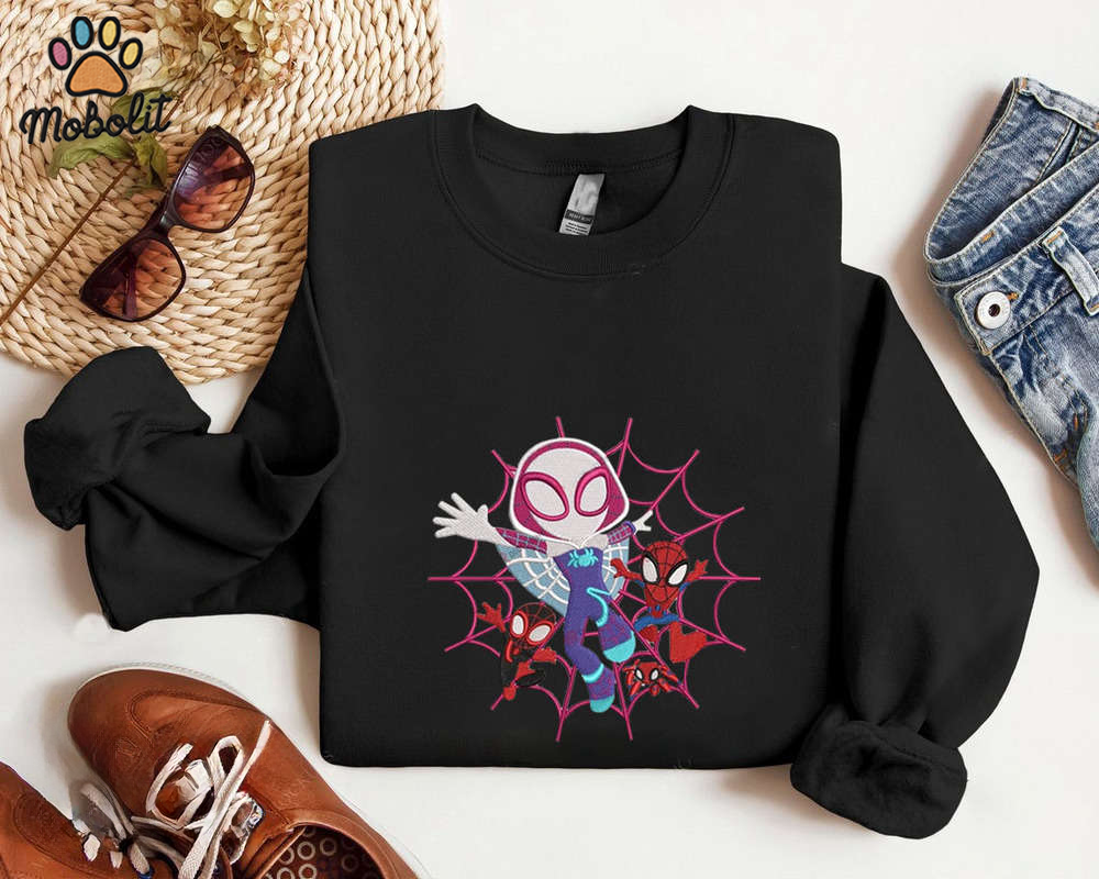 Marvel Spiderman & Gwen Stacy Disney Embroidered T-shirt Sweatshirt Hoodie, Best Gifts