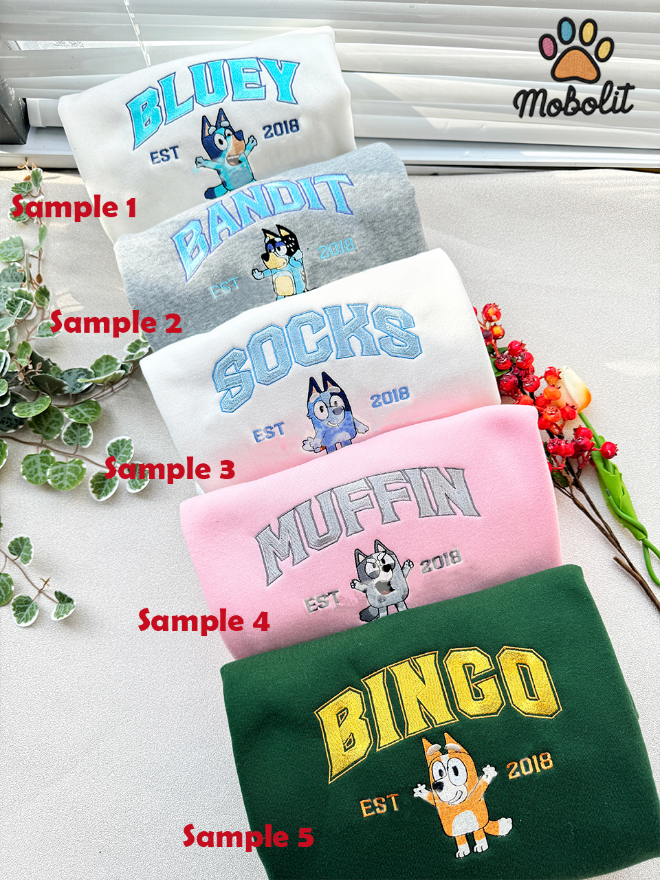 Bluey Family Bluey Muffin Bingo Bandits Socks Hoodie Tshirt Embroidery Embroidered Sweatshirt For Fan