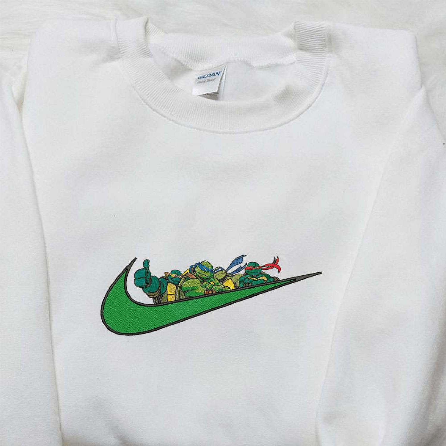 Teenage Mutant Ninja Turtles x Swoosh Cartoon  Gift Ideas for Family Hoodie Tshirt Embroidered Sweatshirt For Fan