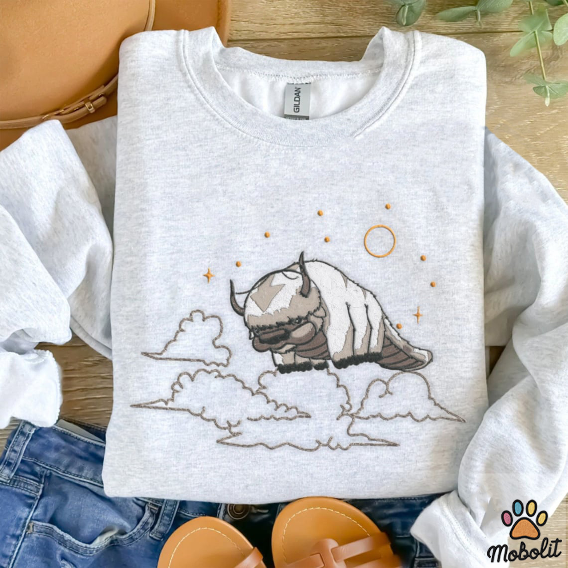 Avatar Appa The Last Airbender Avatar  Embroidered Sweatshirt Tshirt Hoodie For Fan