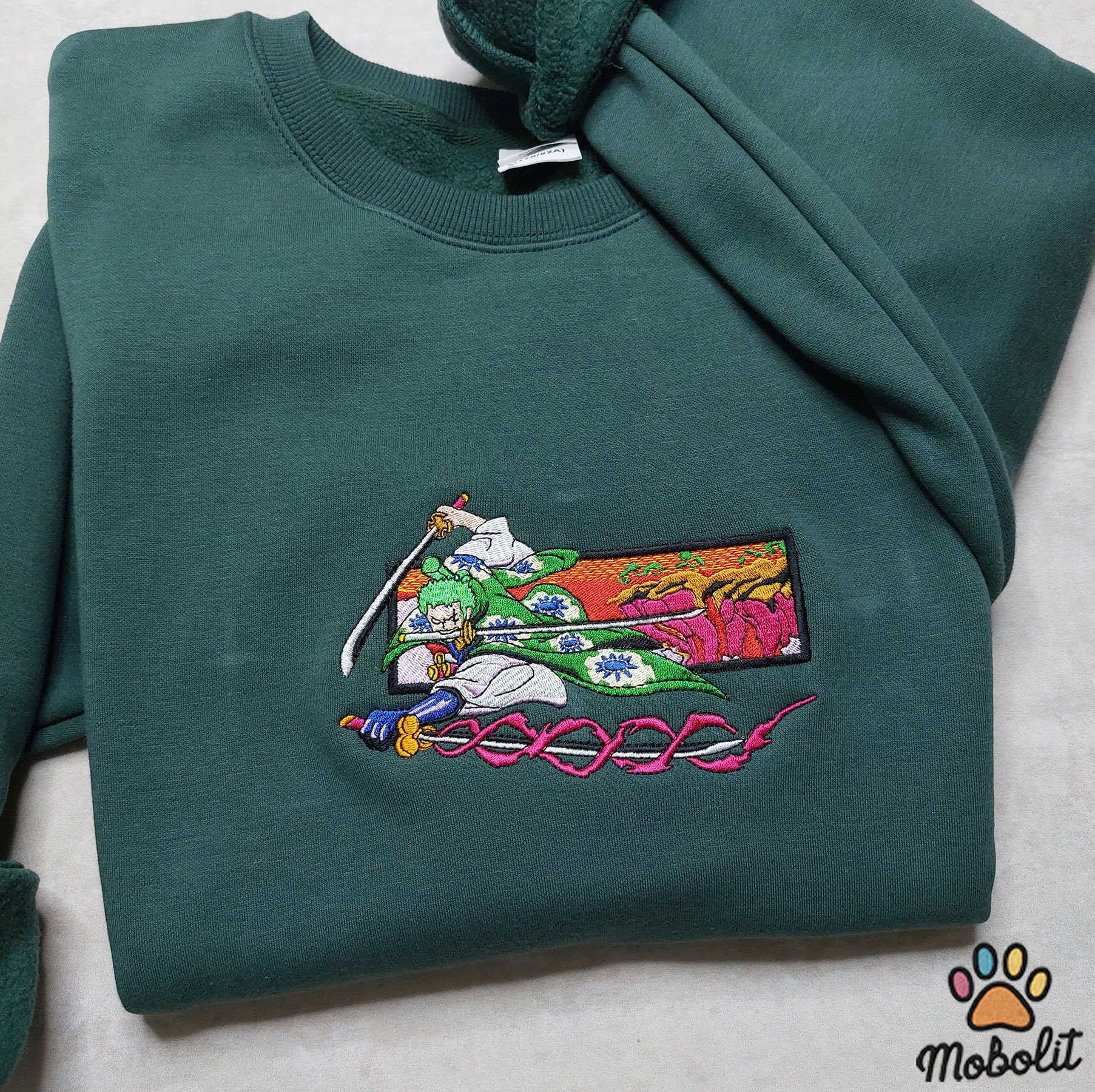 Anime The Three Swordsman Zoro Roronoa Zoro Pirate Hunter One Piece  Embroidered Sweatshirt Tshirt Hoodie For Fan