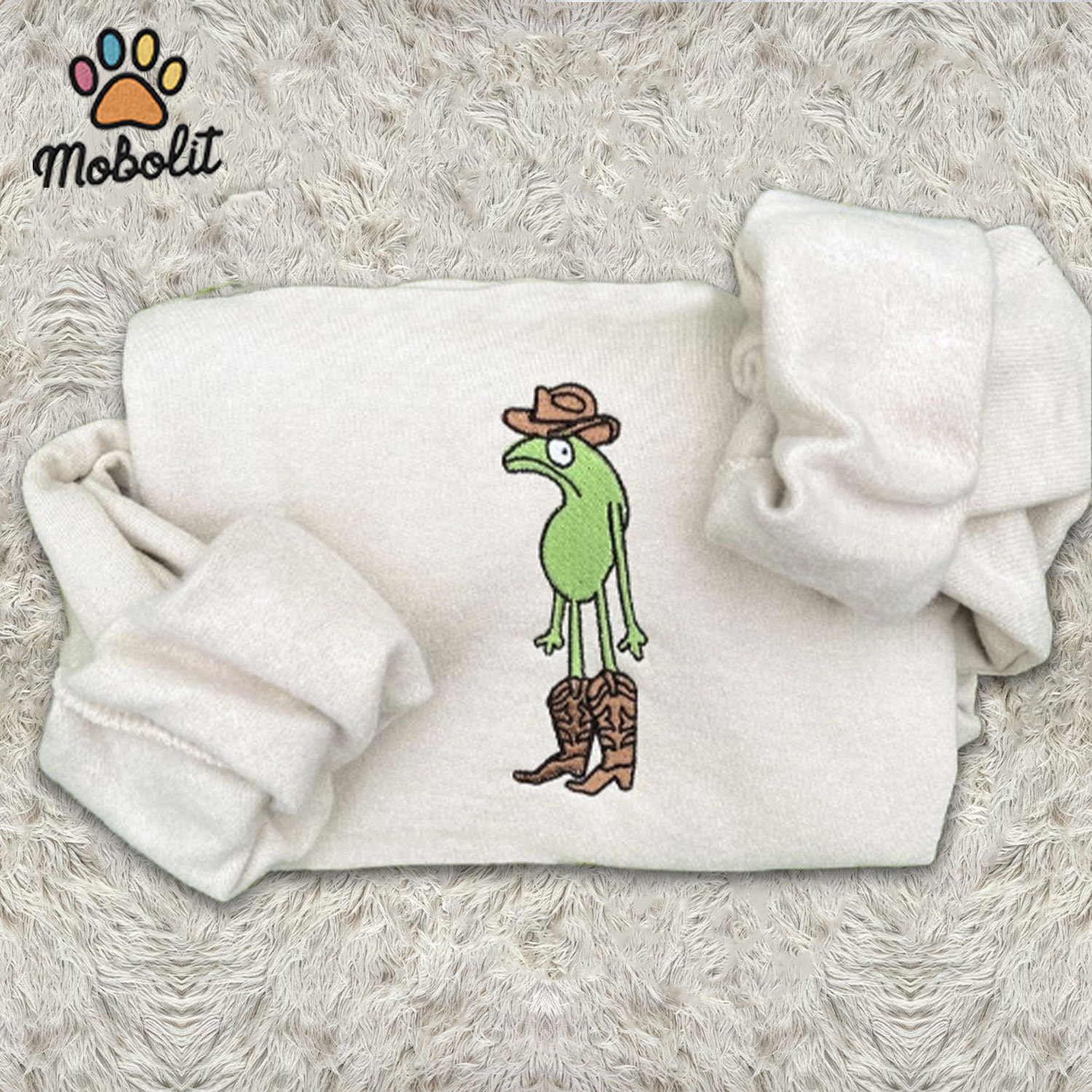 Western Frog Cute Frog  Cowboy Frog  Embroidered Sweatshirt Tshirt Hoodie For Fan