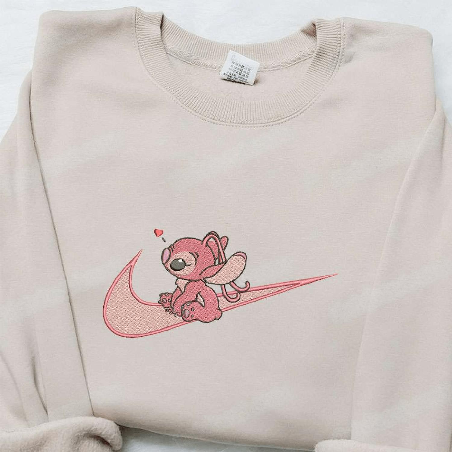 Angel Love x Swoosh Cartoon Disney Characters Valentine Day Gift Ideas  Hoodie Tshirt Embroidered Sweatshirt For Fan