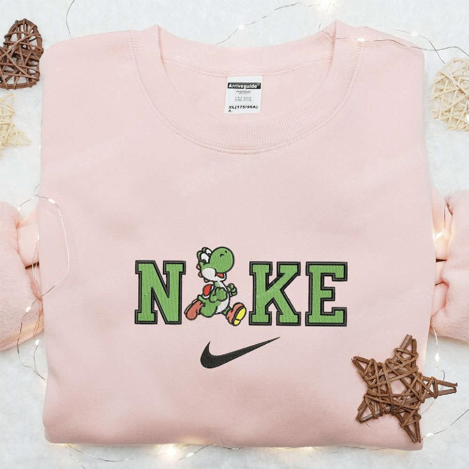 Yoshi Dinosaur Running Cartoon Gift For Kids  Hoodie Tshirt Embroidered Sweatshirt For Fan