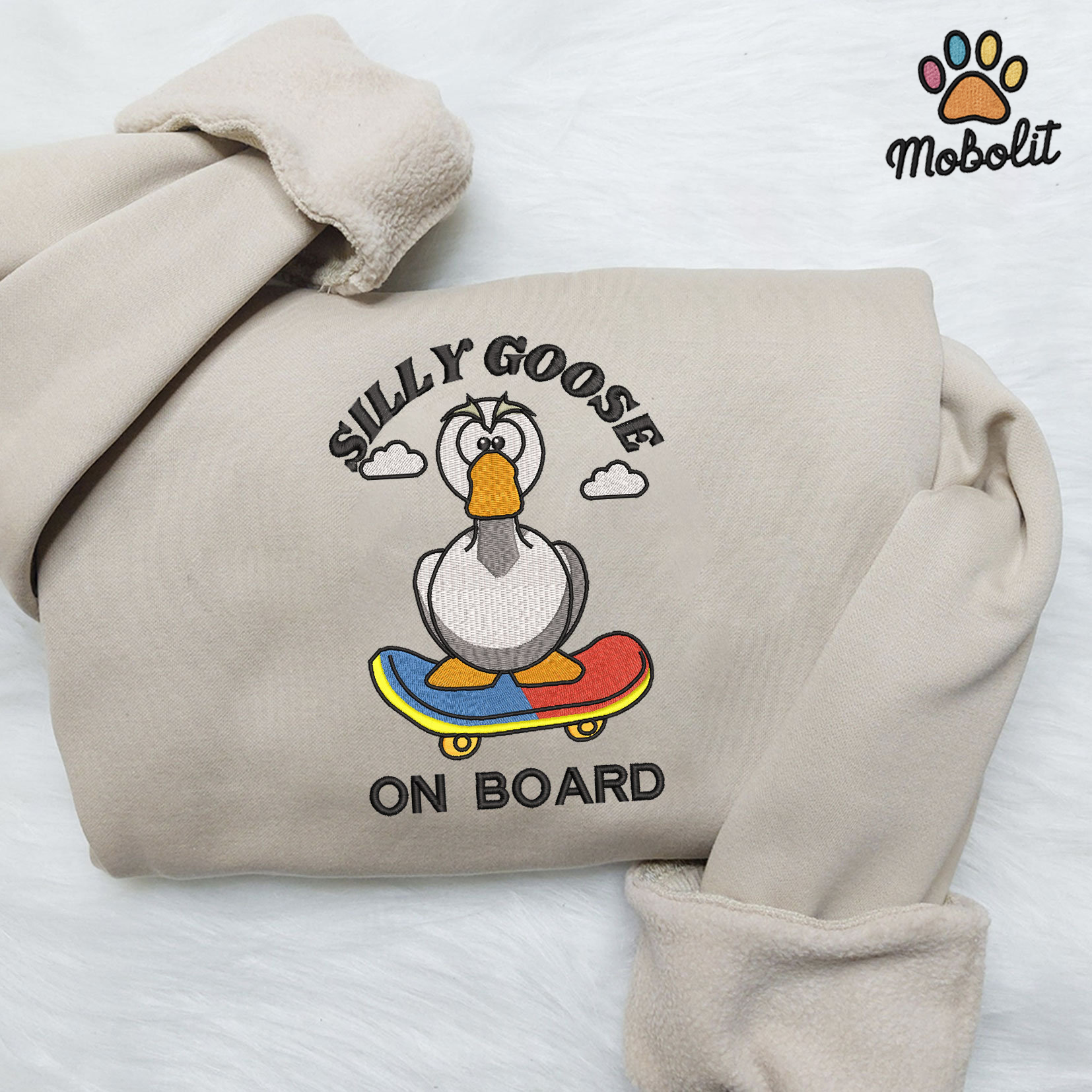 Silly Goose On Board  Cowboy Duck Duck Hoodie, Western Embroidered, Embroidery Sweatshirt Tshirt Hoodie For Fan Gift For Her, Gift For Him