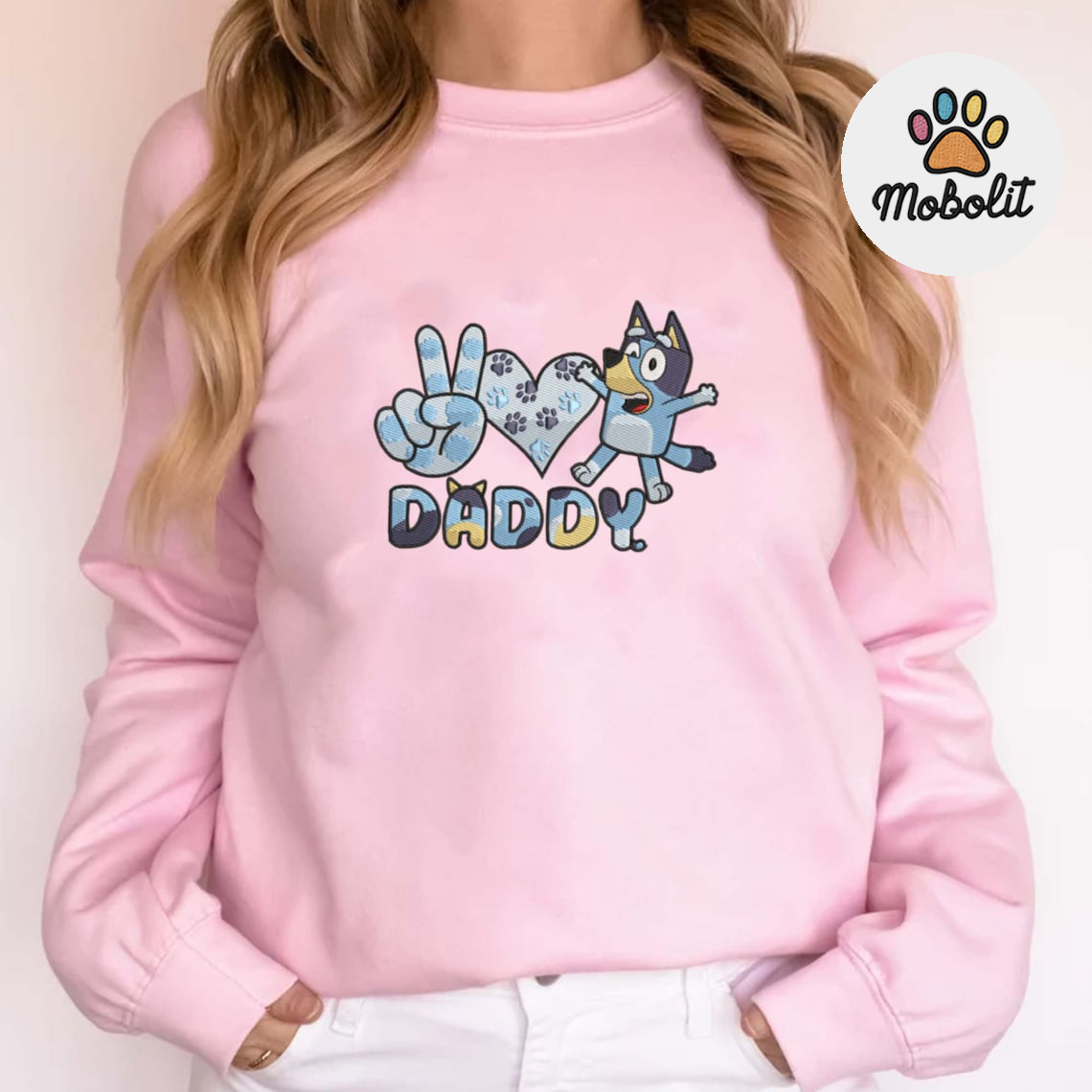 Blue Dog Mini, Blue Mom Dog , Chill Mama Cartoon Show , Retro Gift For Mother  Hoodie Tshirt Embroidered Sweatshirt For Fan