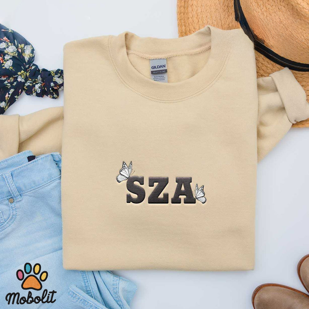 Butterfly SZA Embroidered Shirt Birthday Gift For Women/Her/Him SZA SOS Tour Merchandise Gift for Fans