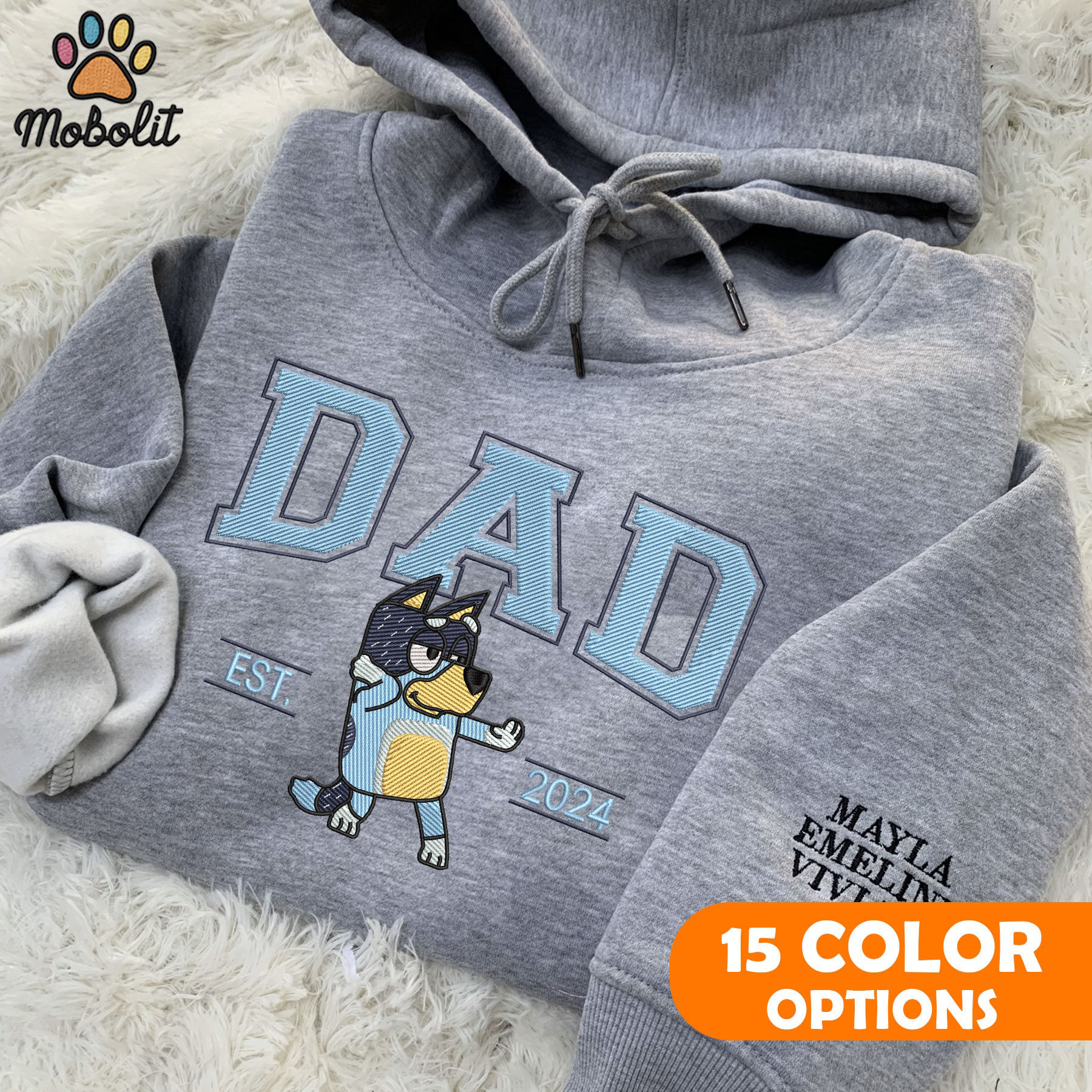 Personalized Father Custom Dad EST Birthday Party , Gift For Dada, Father’s Day  Hoodie Tshirt Embroidery Embroidered Sweatshirt For Fan