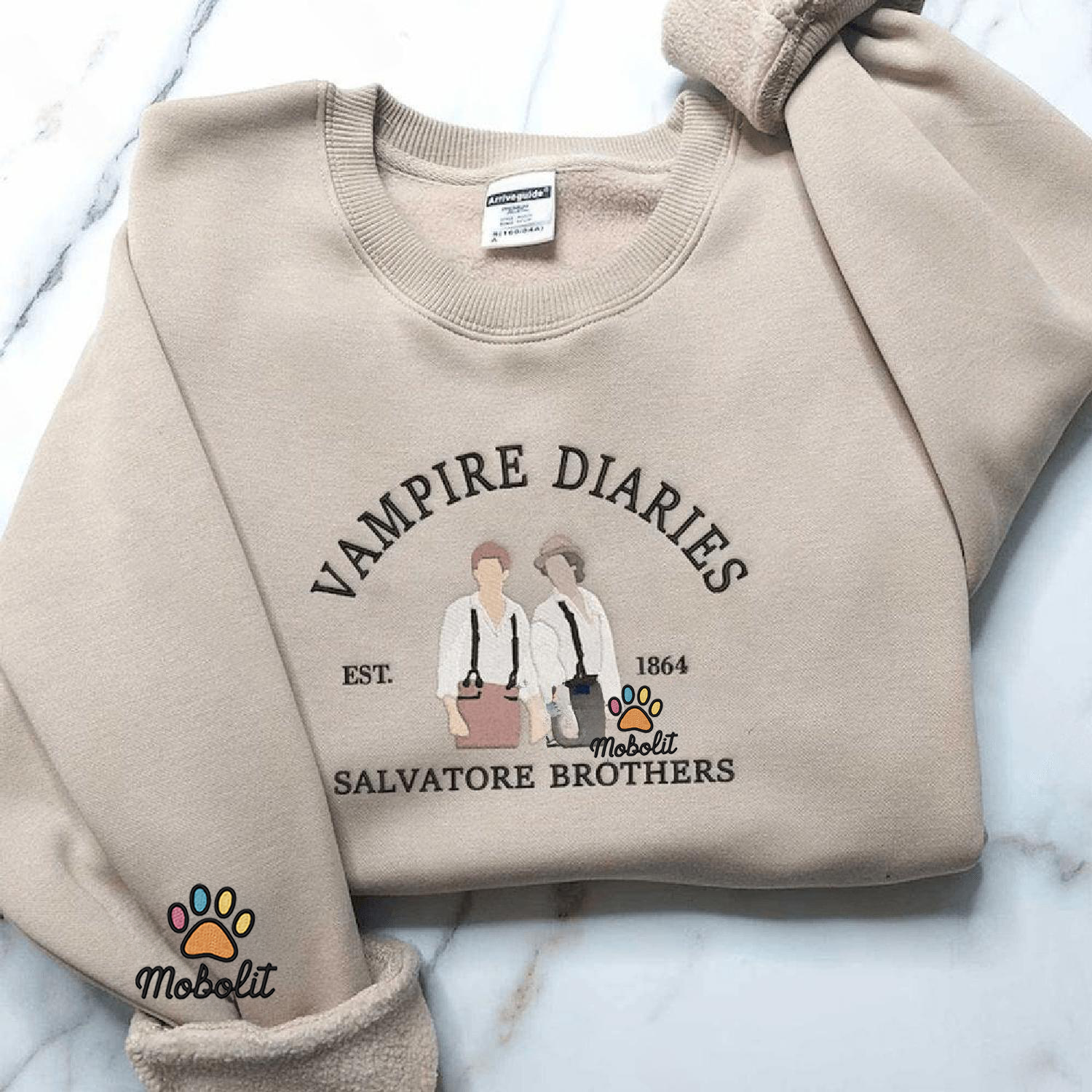 Salvatore Brothers Vampire Diaries  Salvatore Brothers Fan Gift Hoodie Tshirt Embroidery Embroidered Sweatshirt For Fan