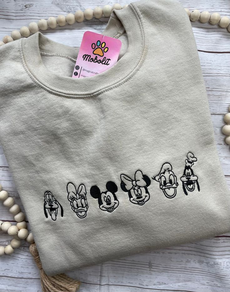 Printed shirt or Unique Disney Characters Embroidered Halloween Sweatshirt