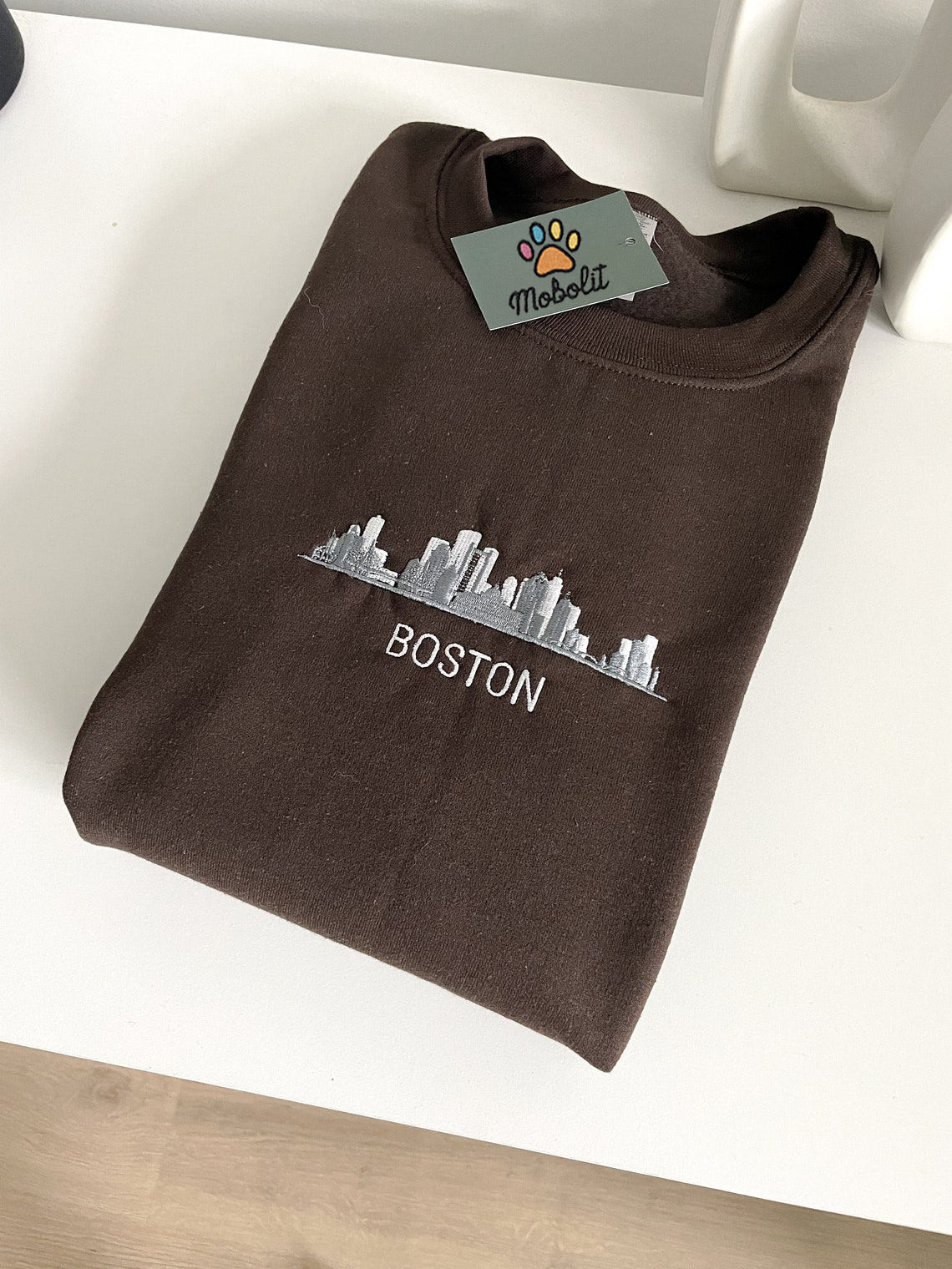 Boston Skyline Embroidered Shirt Fall