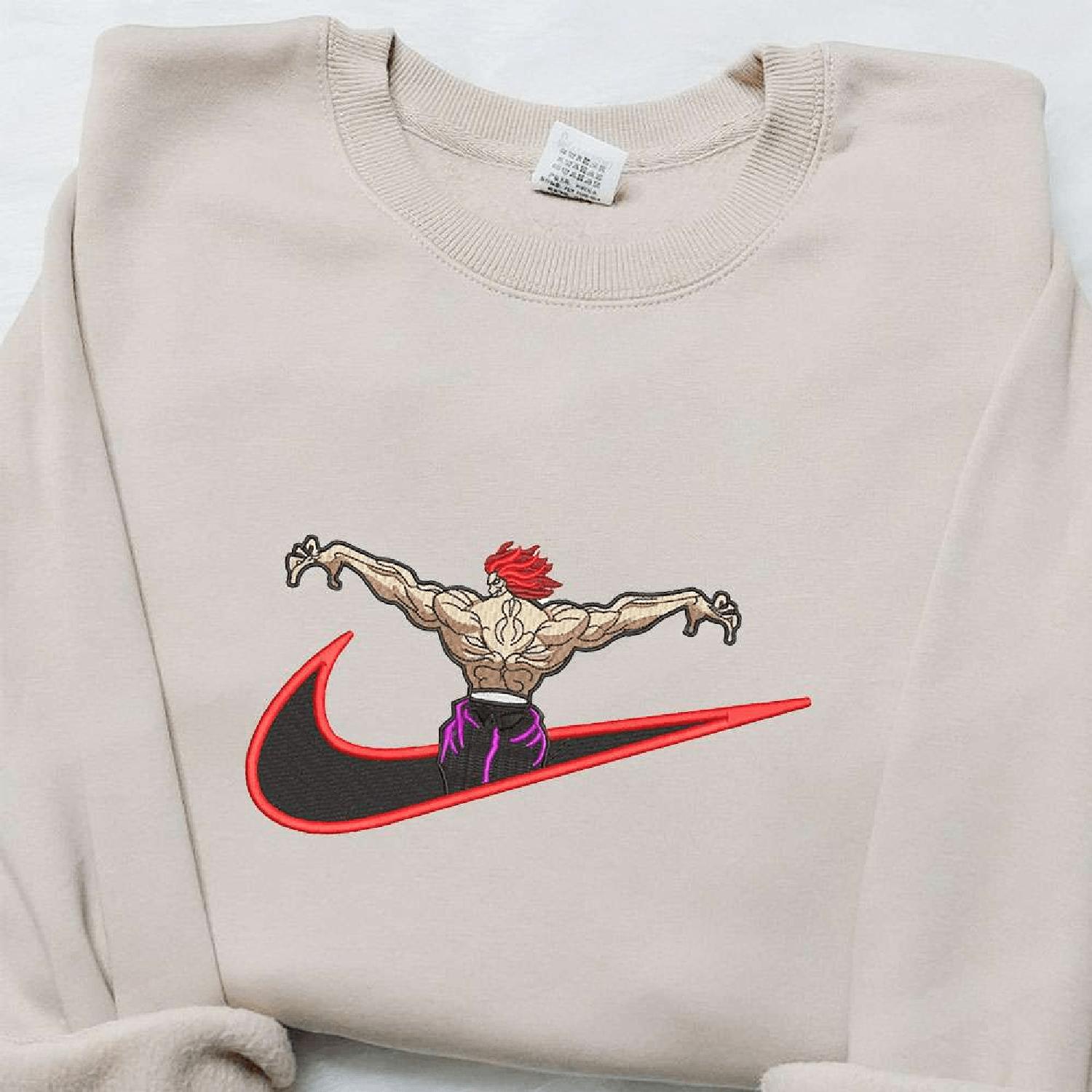 Yujiro Hanma x  Swoosh Anime Gift for Family Hoodie Tshirt Embroidered Sweatshirt For Fan