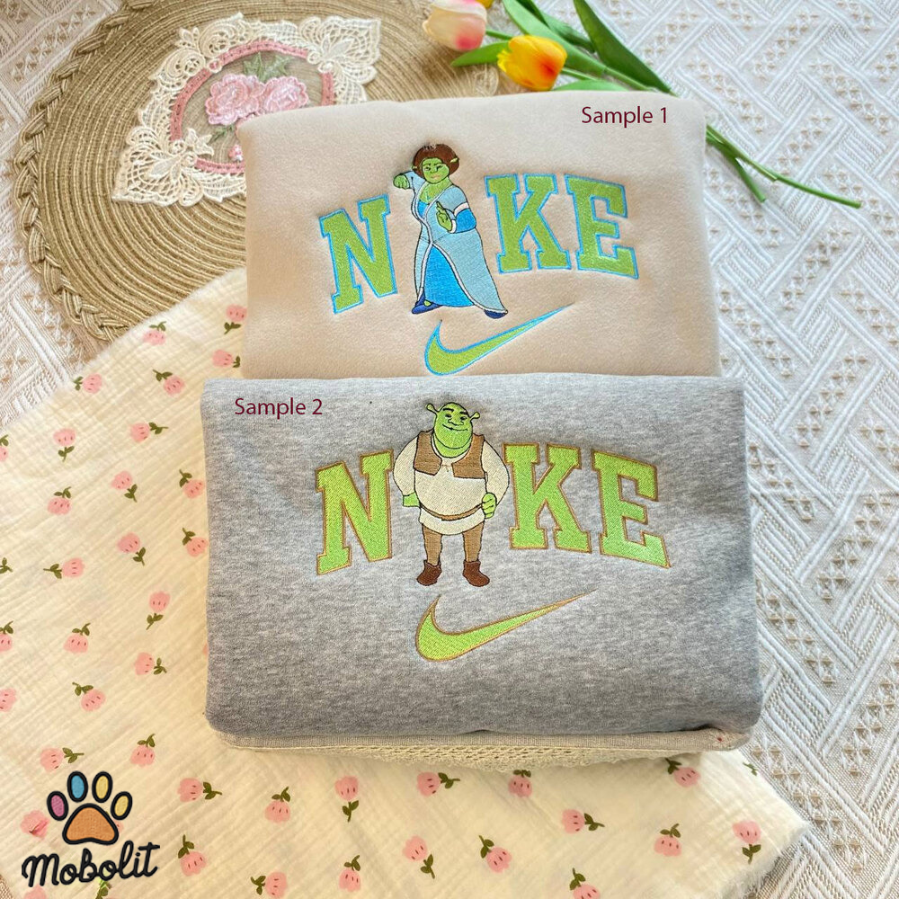 Sherk And Fiona x Brand Embroidered Shirt Birthday Gift For Women/Her/Him x Brand Couple Embroidery Gift For Him