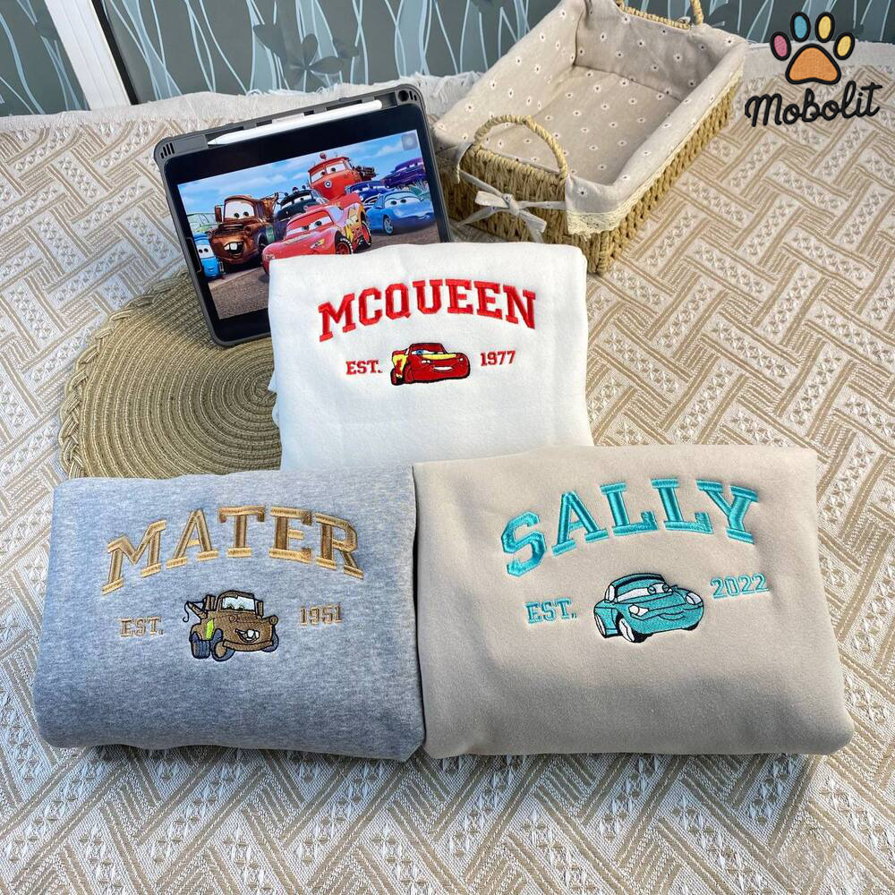 Sally Mcqueen And Tow Matter Disney Embroidered Shirt Birthday Gift For Women/Her/Him Gift For Her Gift For Him