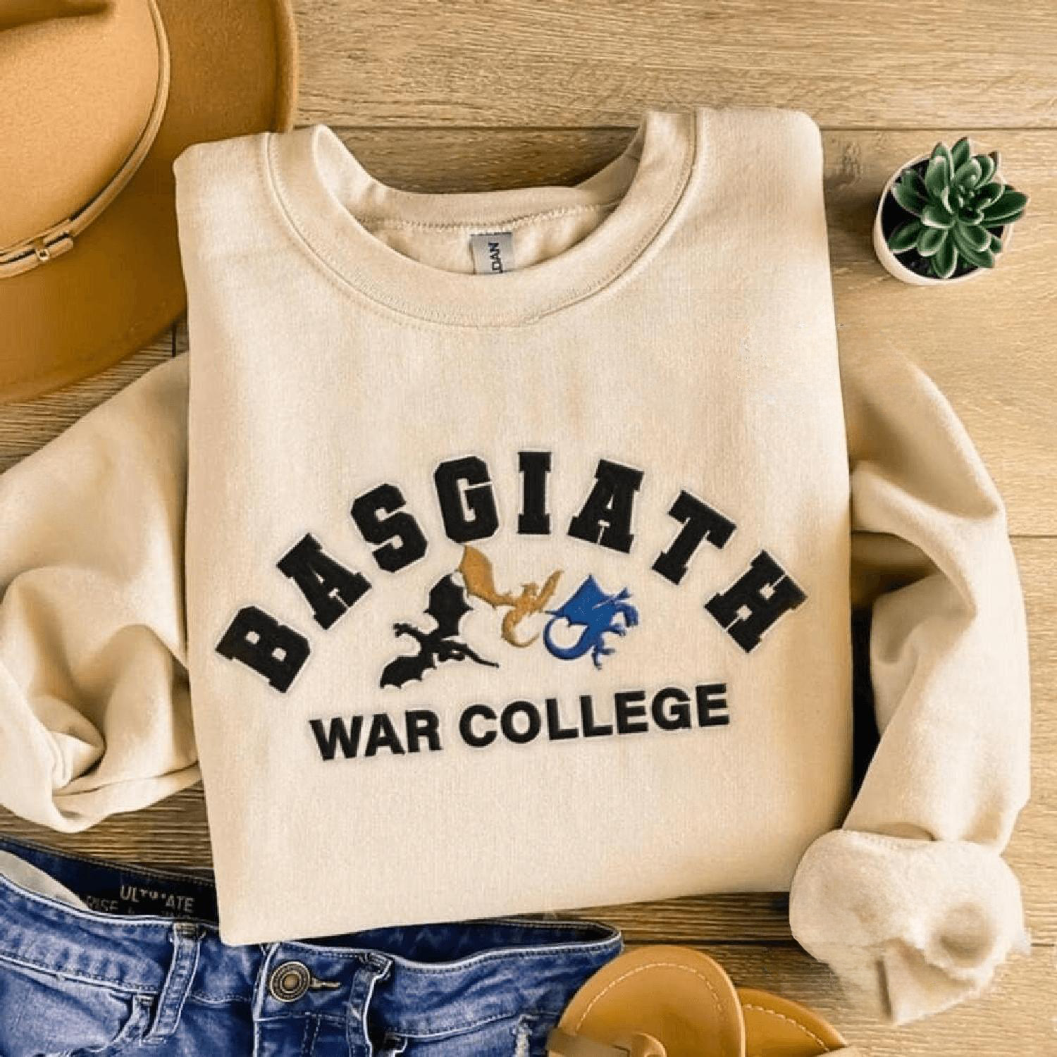 Basgiath War College Embroidered Shirt Gift for her, Fourth Wing shirt, Bookish Gifts, Dragons Rider Sweatshirt, Book Lovers Shirt