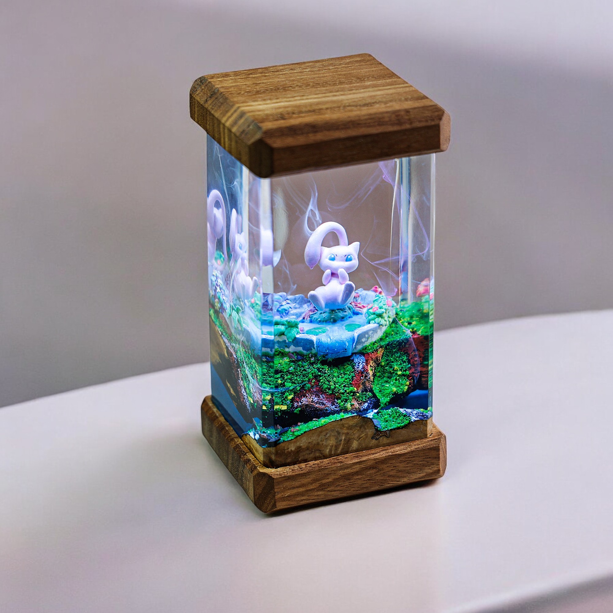 Enchanted Mystic Cat Epoxy Resin Lamp | Handmade Fantasy Decor