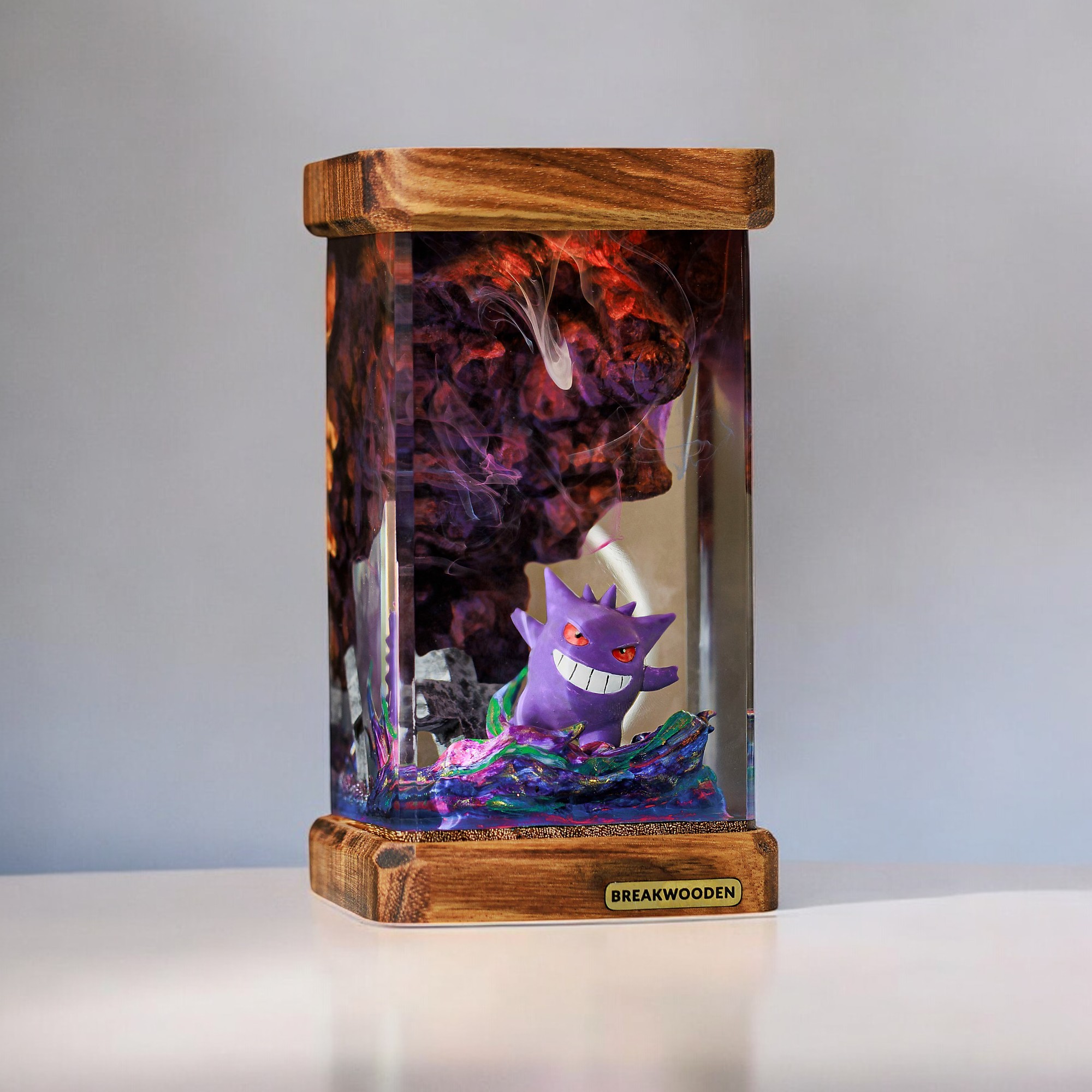 Ghostly Shadow Epoxy Resin Lamp | Handmade Haunting Spectacle