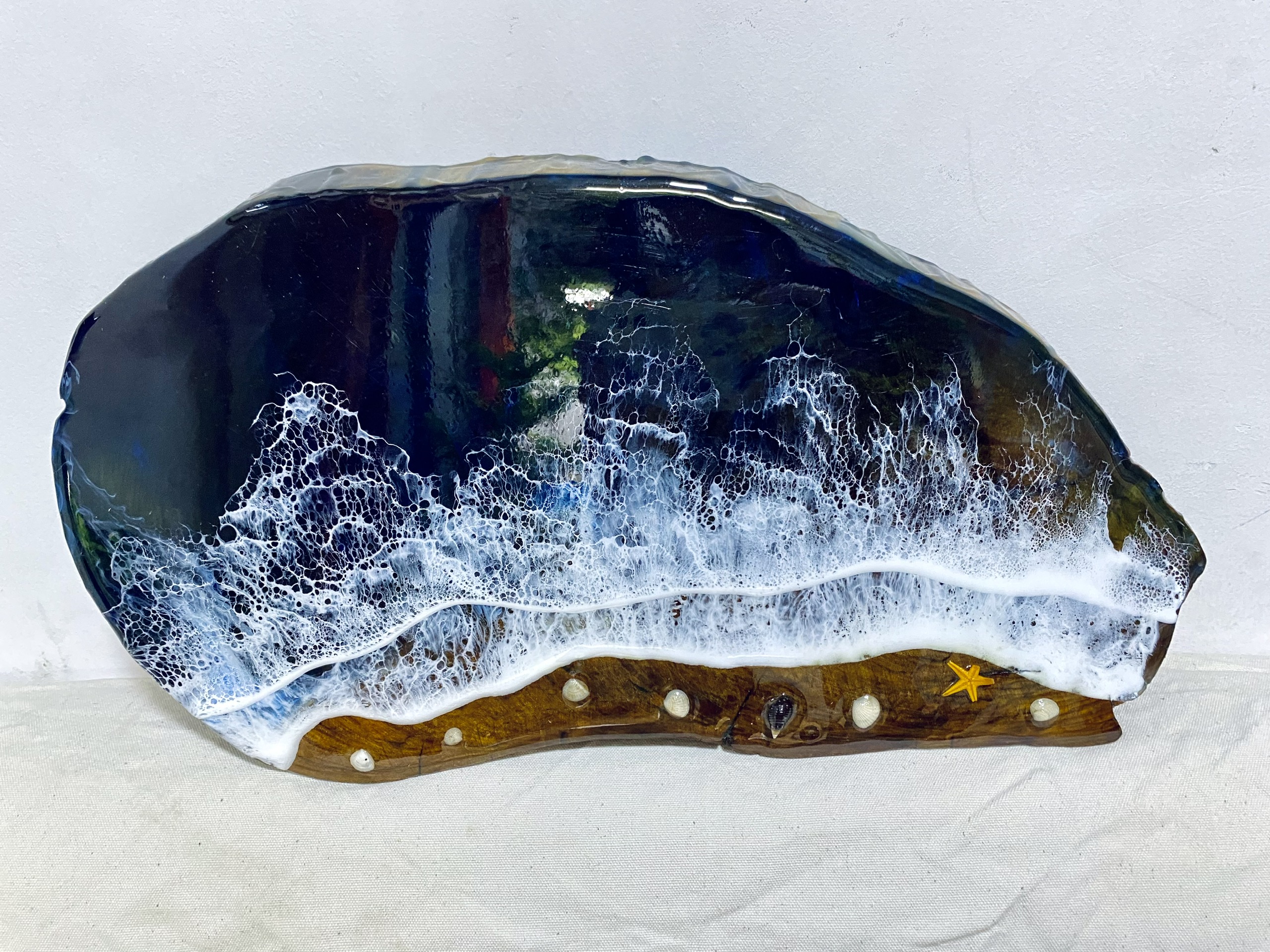 Handcrafted Ocean Resin Serving Board | A Stunning Coastal Touch