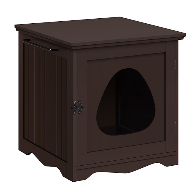Topeakmart Espresso Furniture Indoor Cat Litter Box, 19″ L X 20″ W X 20.5″ H