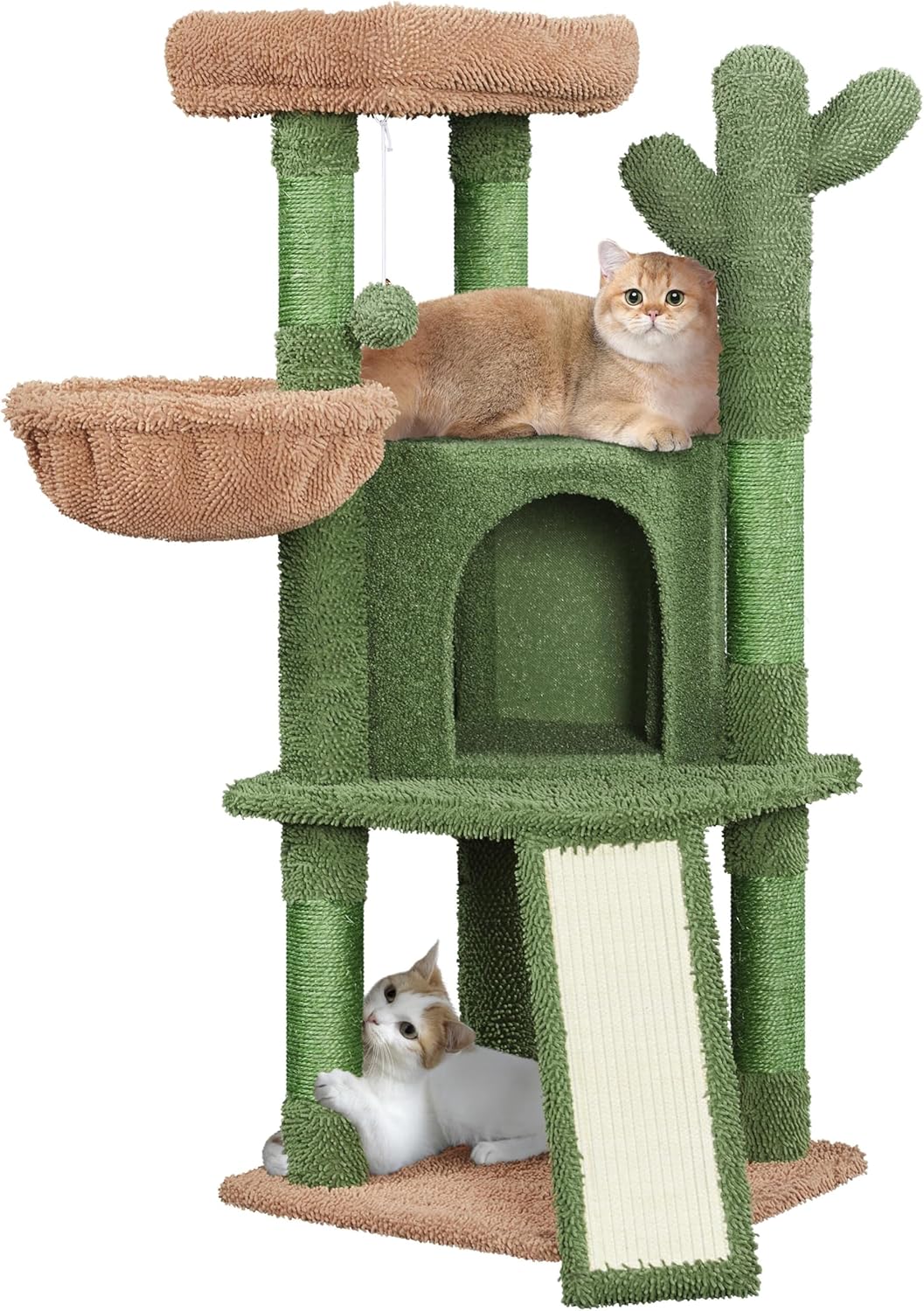 Topeakmart Cactus Cat Tree with Sisal Scratching Posts, 42″ H