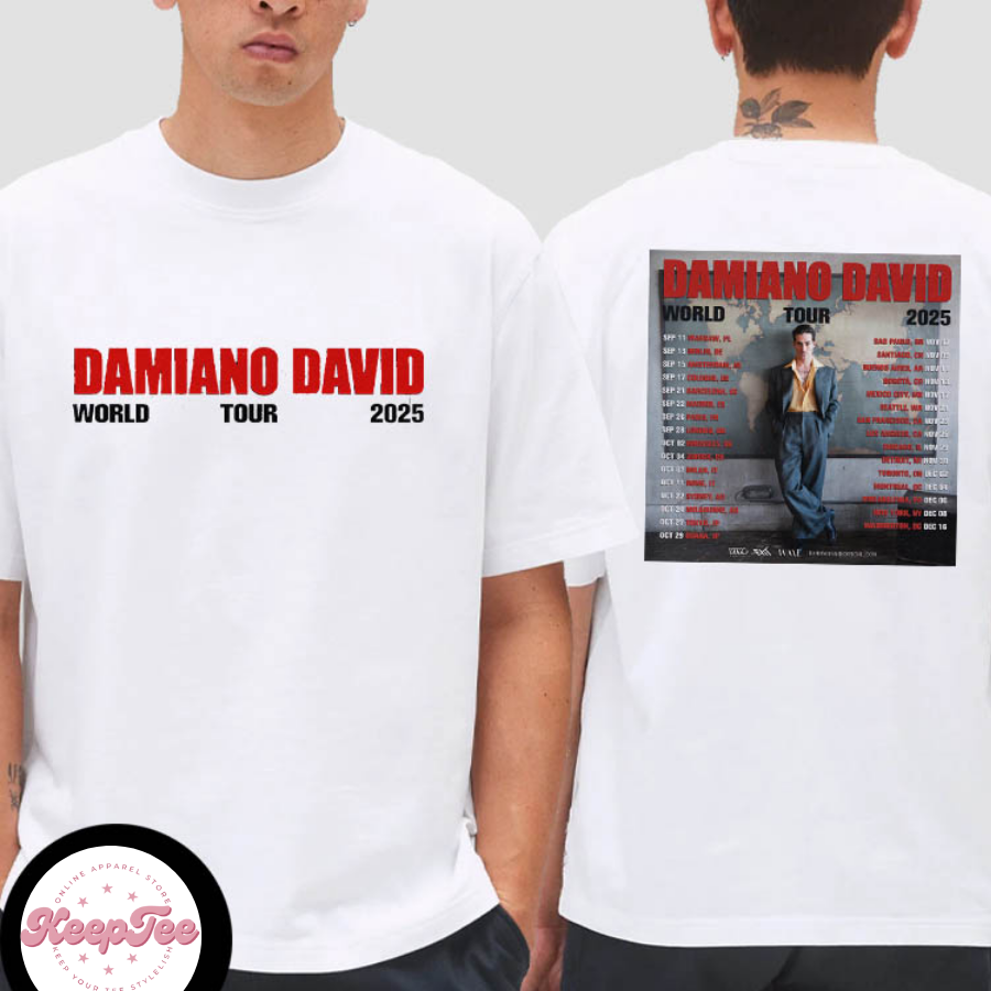 New Damiano David World Concert 2025 Shirt, Damiano David World Tour 2025 Tour Dates Shirt