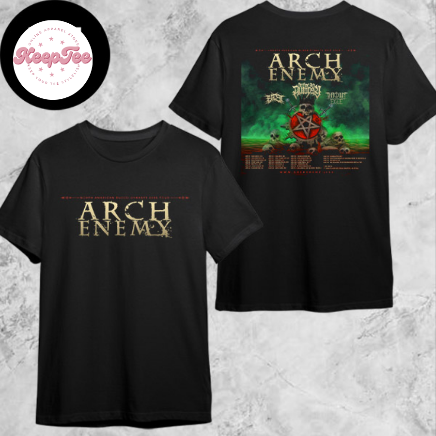 New Arch Enemy North Concert 2025 Shirt, Arch Enemy North American Blood Dynasty Tour 2025 Tour Dates Shirt