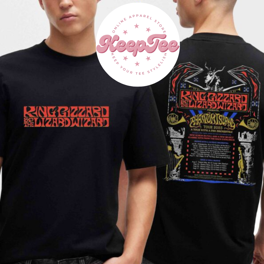 New King Gizzard And Concert 2025 Shirt, King Gizzard And The Lizard Wizard Phantom Island Tour 2025 Dates Shirt