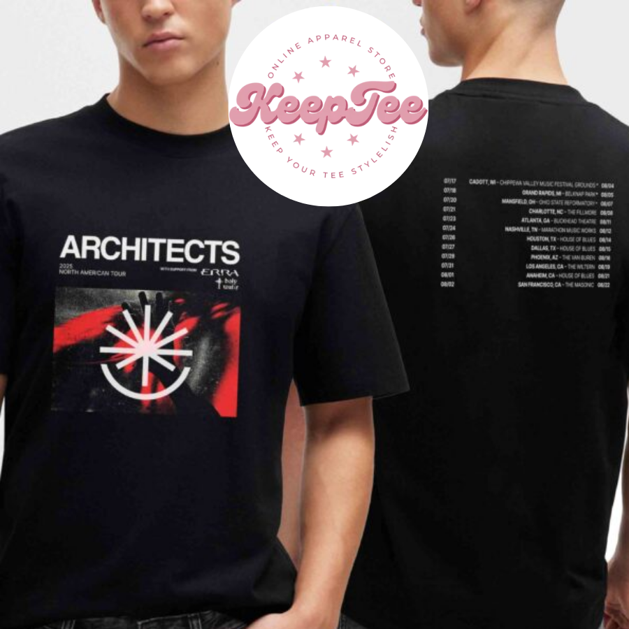 New Architects 2025 North Concert 2025 Shirt, Architects 2025 North American Tour Dates The Sky The Earth And All Between Shirt