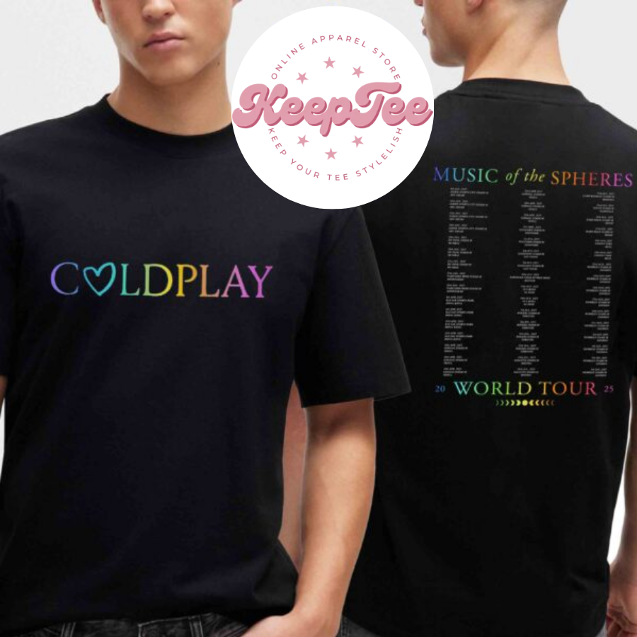 New Coldplay 2025 Music Concert 2025 Shirt, Coldplay 2025 Music Of The Spheres World Tour Heart Logo Shirt