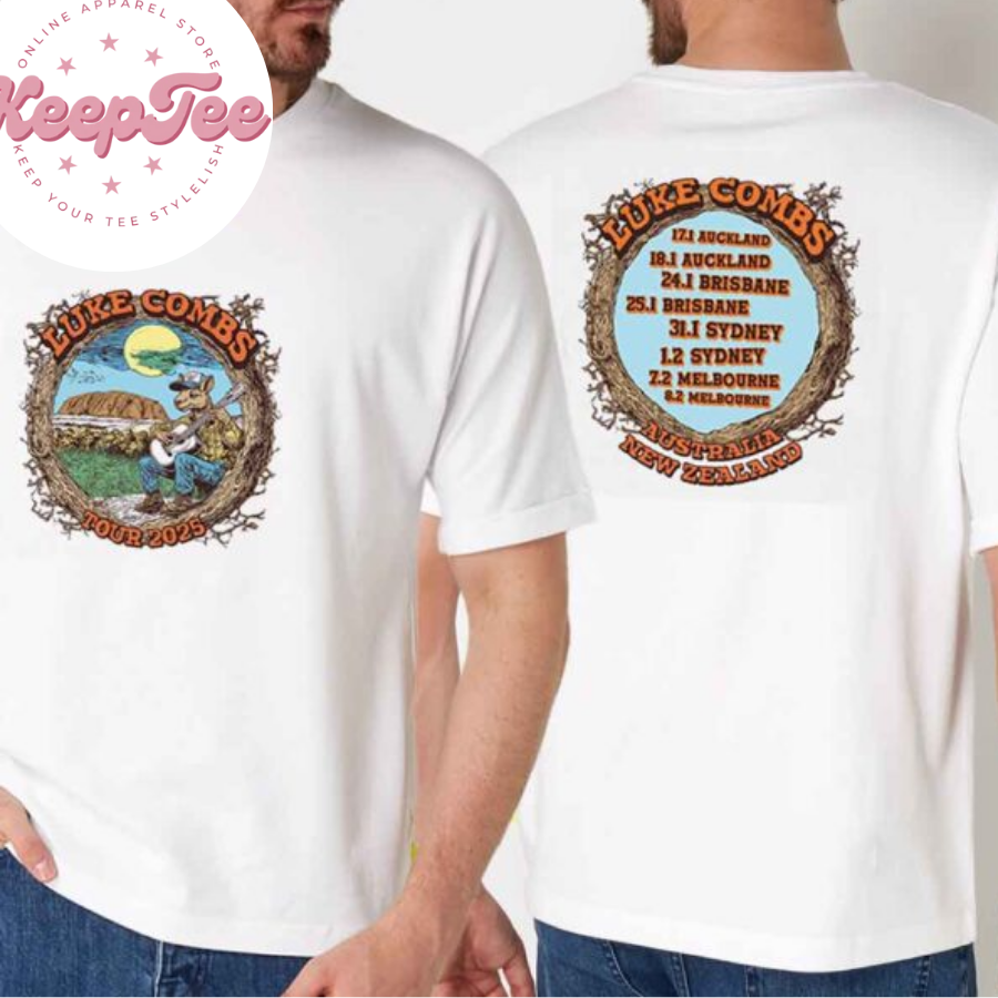 New Luke Combs 2025 Concert 2025 Shirt, Luke Combs 2025 Australia New Zealand Tour Outback Shirt