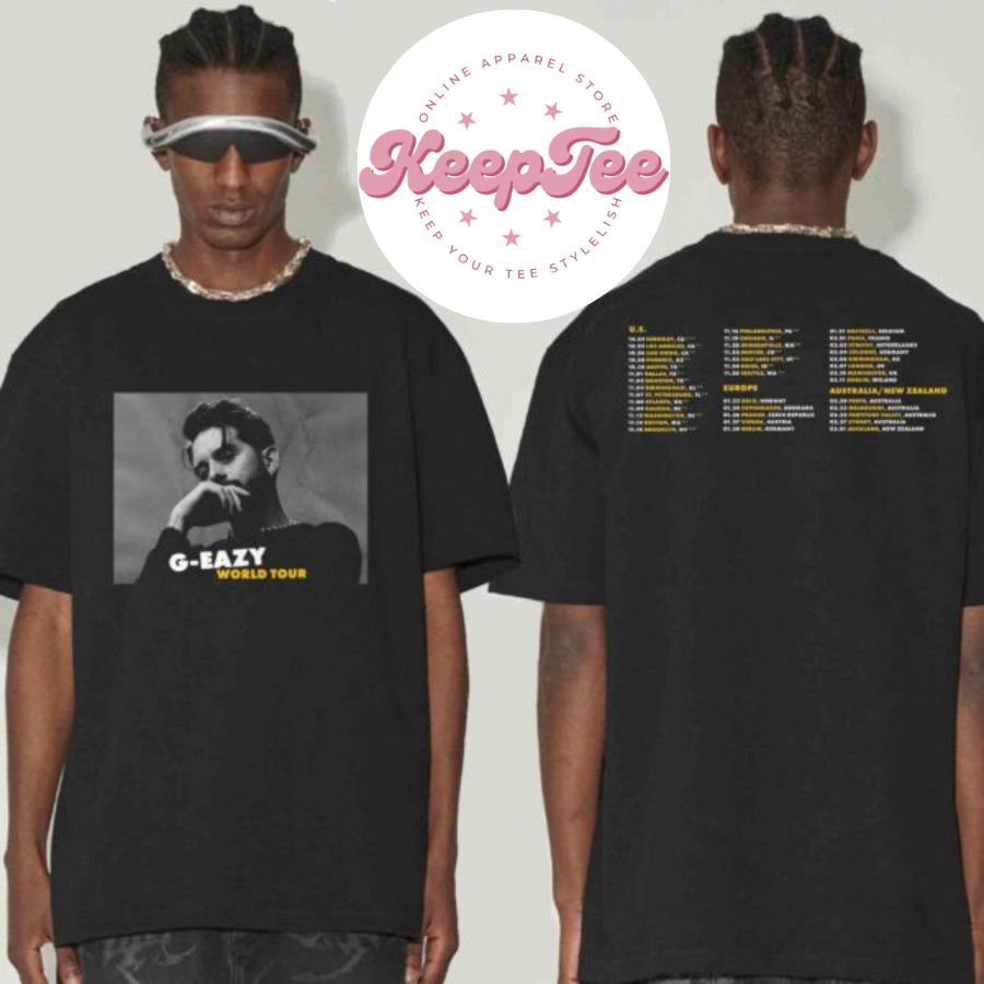 New G Eazy World Tour Us Euro Australia New Zealand 2025 We Are All Freaks Tour Dates Two Sided T-Shirt