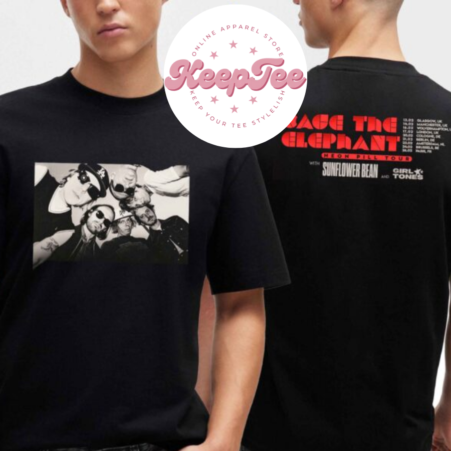 Cage The Elephant Concert 2025 Shirt, Cage The Elephant Neon Pill Tour The United Kingdom & Europe 2025 Dates Schedule Shirt