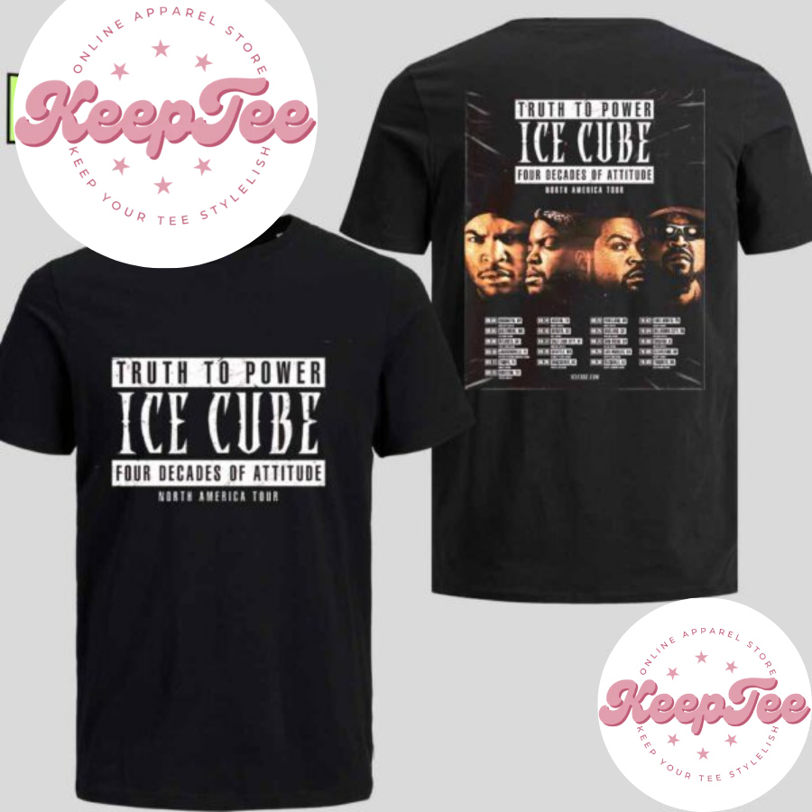 New Ice Cube Truth Concert 2025 Shirt, Ice Cube Truth To Power 4 Decades Of Attitude North American Tour Dates 2025 Shirt