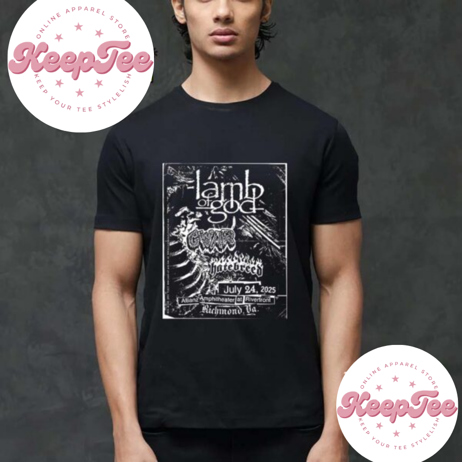 Lamb Of God Concert 2025 Shirt, Lamb Of God Show At Riverfront In Richmond Va On July 24 2025 Artwork Fan Gifts T-Shirt