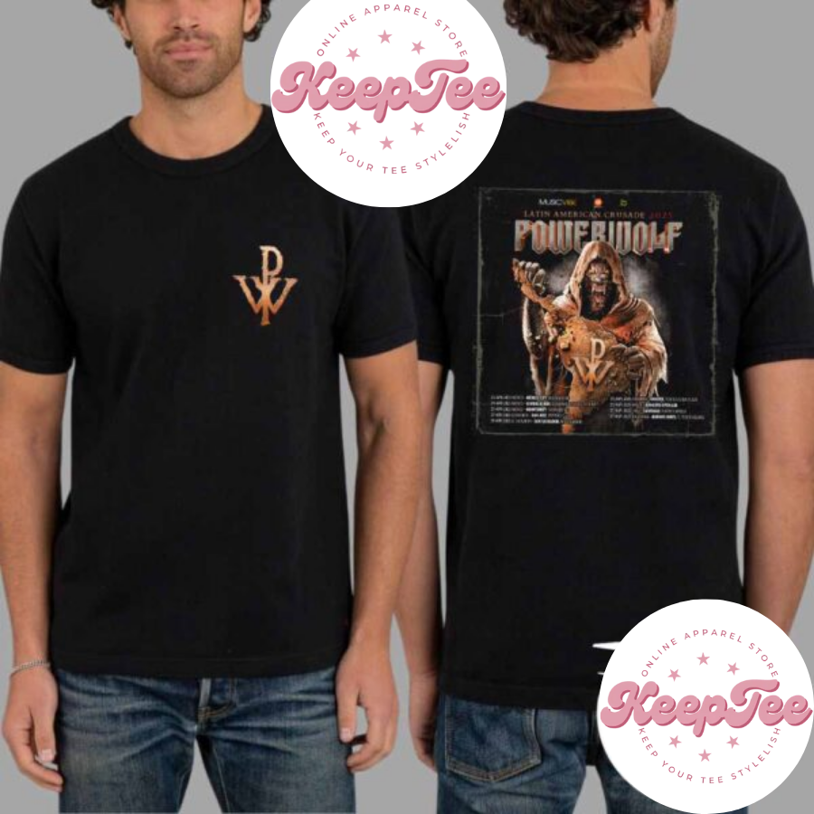 Powerwolf Latin American Concert 2025 Shirt, Powerwolf Latin American Crusade 2025 Shirt