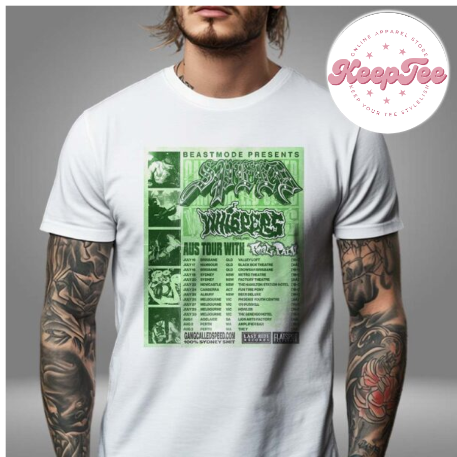 Speed With Whisper Concert 2025 Shirt, Speed With Whisper And The Pain Australian Hardcore Tour 2025 Music Show Schedule Unisex Shirt