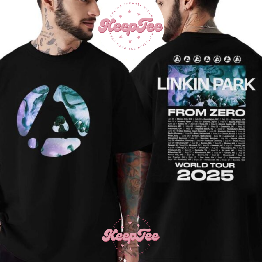 New Linkin Park Swirl Concert 2025 Shirt, Linkin Park Swirl Tour Dates List From Zero World Tour 2025 Print Shirt