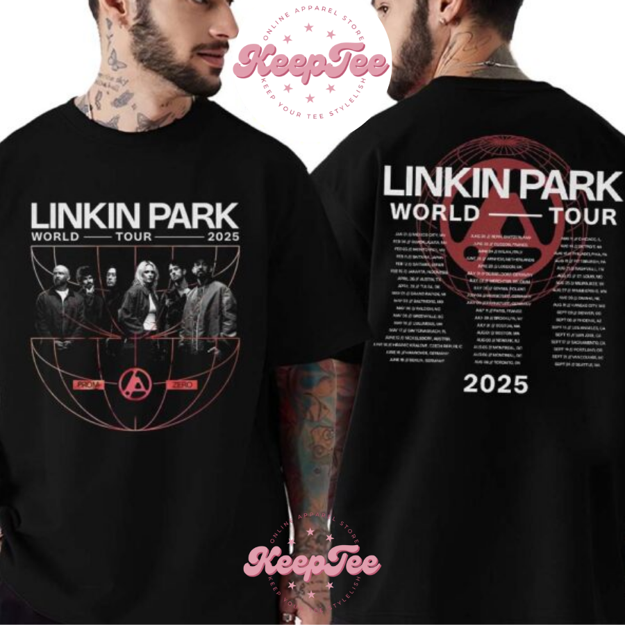 New Linkin Park Globe Concert 2025 Shirt, Linkin Park Globe Merchandise From Zero World Tour 2025 Long Sleeve Shirt
