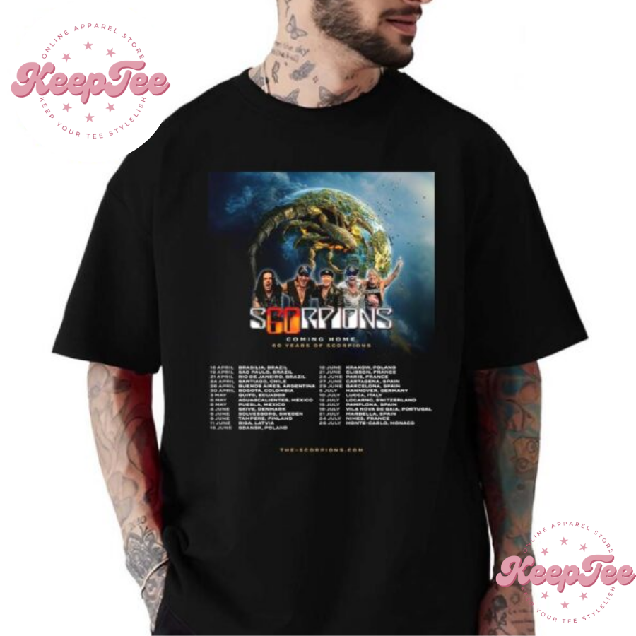 Scorpions Coming Home Concert 2025 Shirt, Scorpions Coming Home 60 Years Tour 2025 Dates List Kicks Off In Brazil