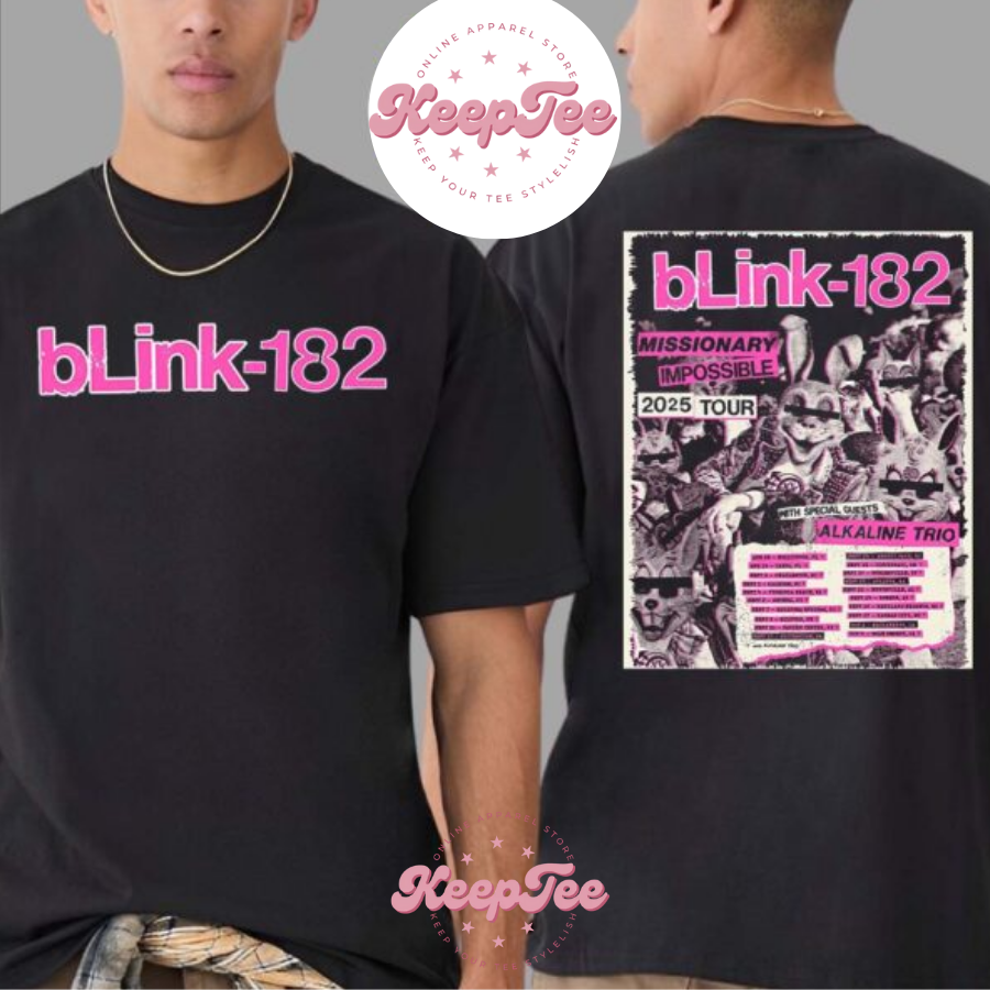 New Blink-182 Missionary Impossible Tour 2025 Cities List With Special Guests Alkaline Trio Print Shirt