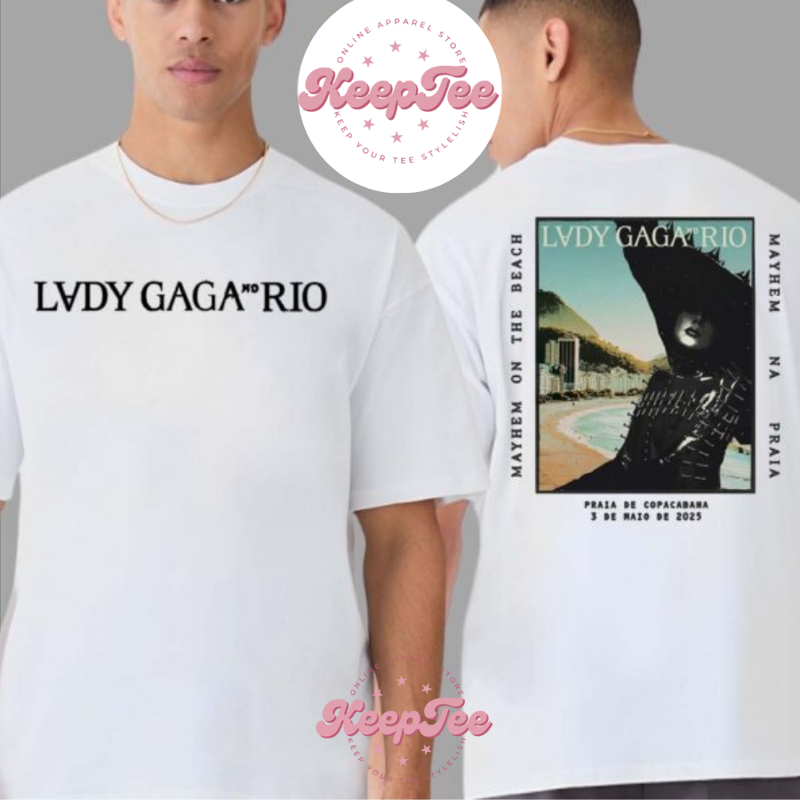 Lady Gaga Copacabana Rio Music Poster At Copacabana Beach Brazil On May 3 The Mayhem Ball Tour 2025 Vintage Shirt